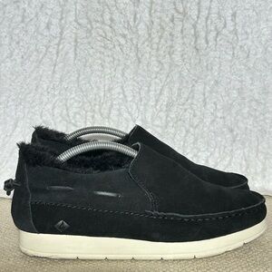 Sperry Womens Black Moc-Sider Suede SlipOn Fleece-Lined Mocassin Shoes SZ 7.5 M